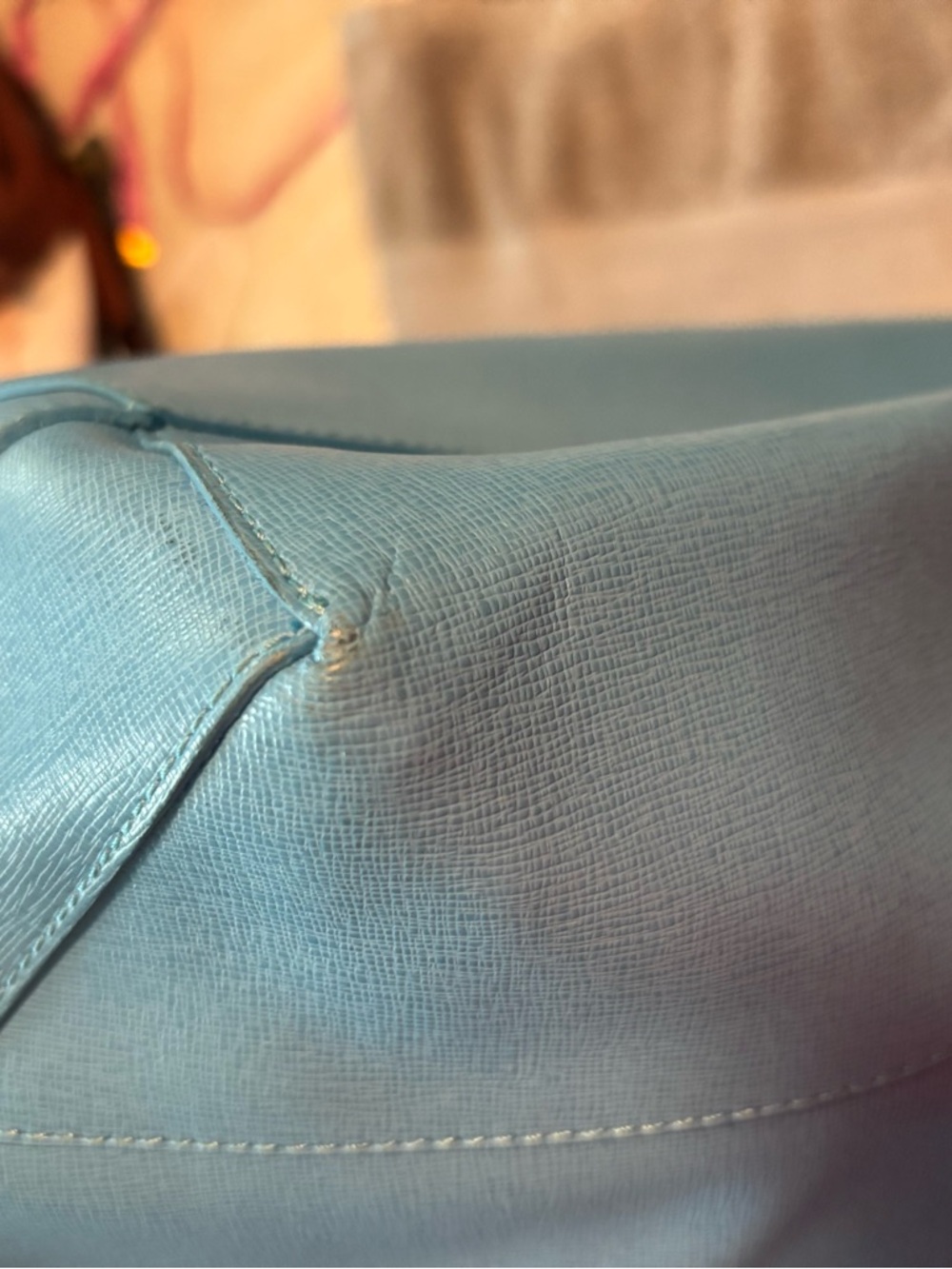 FURLA Authentic Sky Blue Leather Tote - Picture 16 of 16